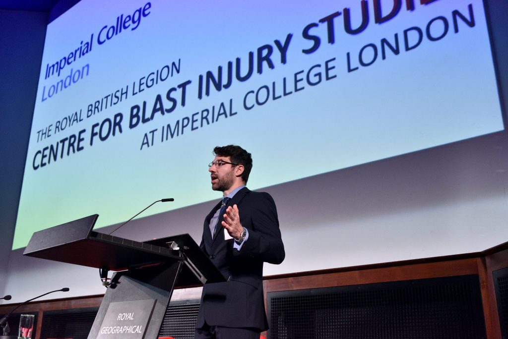 Dr Spyros Masouros, 
Senior Lecturer in Trauma Biomechanics, welcomes delegates with an opening speech.