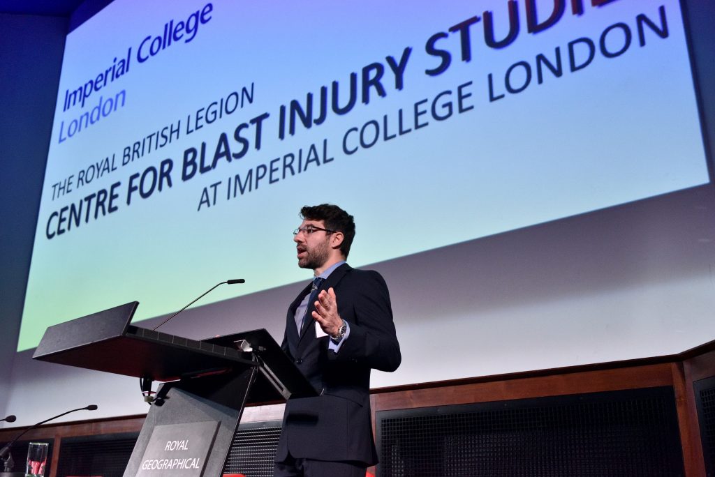 Dr Spyros Masouros, 
Senior Lecturer in Trauma Biomechanics, welcomes delegates with an opening speech.